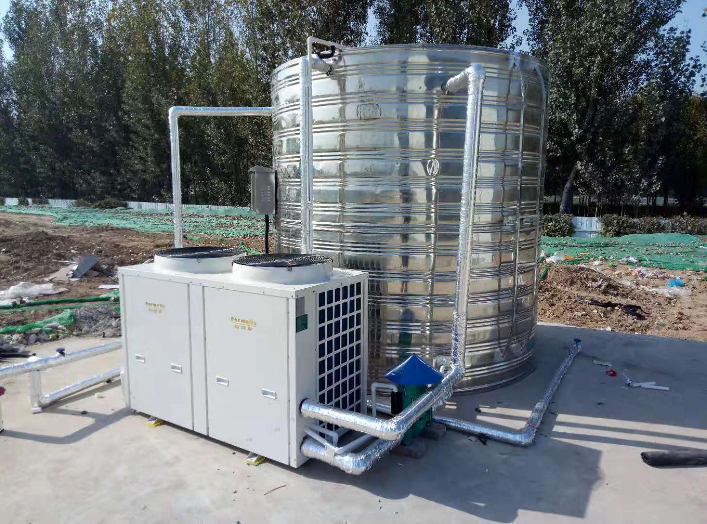 本公司簽約中國建筑**工程局熱水系統，安裝完畢！